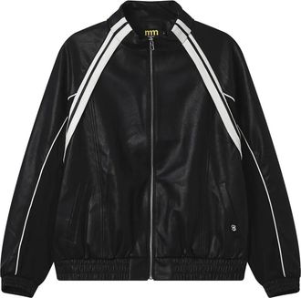 Mini Cream Gestreept jack met rits - Zwart