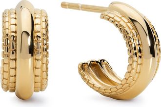 Monica Vinader Heirloom Bold Huggie Earrings in 18K Gold Vermeil at Nordstrom