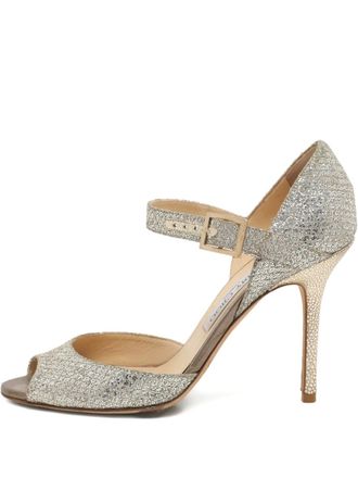Jimmy Choo London glitter ankle strap sandals - Silver
