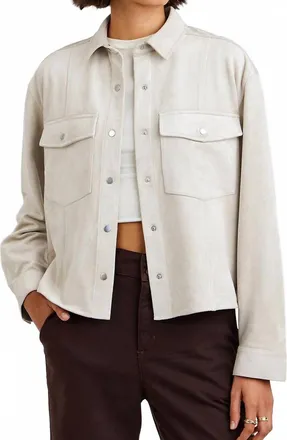 Bella Dahl Seamed Pocket Shacket In Panna Cotta