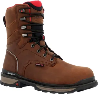 Rocky Mens Rams Horn Waterproof Composite Toe Work Boots In Brown