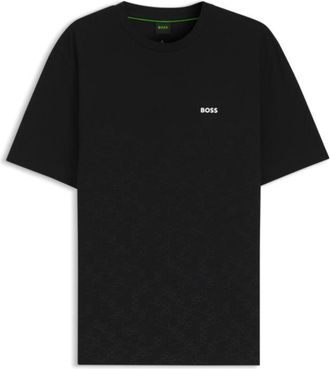 BOSS Cotton-piqu&eacute; T-shirt with all-over print