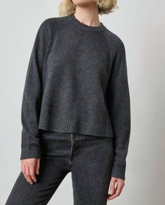 Lilla P Pleat Back Raglan Sweater In Caviar