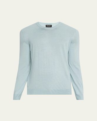 Ermenegildo Zegna Mens Melange Crewneck Sweater