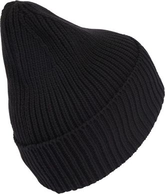 adidas by Stella McCartney Ribbed Knit Logo Beanie - Black