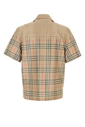 Burberry Mens Printed Viscose Blend Shirt Sand Polyester Camicie