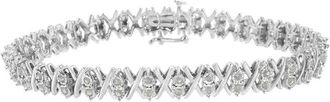 House of Brilliance Haus Of Brilliance Silver 1.07 Ct. Tw. Diamond Link Bracelet