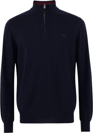 Harmont & Blaine breiwerk en wollen truien - Heren - Coltruien - Blauw - 3XL - Wol - Truien & Vesten