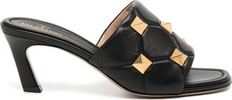 Valentino Garavani Roman Stud 65mm leather mules - women - Goat Skin/Lambskin/Lambskin/Calf Leather - 35 - Black