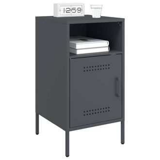 Berkfield Home Sturdy Bedside Cabinets 2 pcs Anthracite 36x39x68 cm Steel in Dark Grey | Size: 36 x 39 x 68 cm