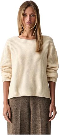 Marc O'Polo Maglione a coste con scollo a barchetta - - Knitwear - Donna - Beige - L
