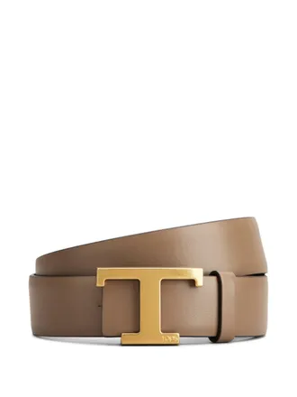 Tod's Logo-Buckle Leather Belt - Black