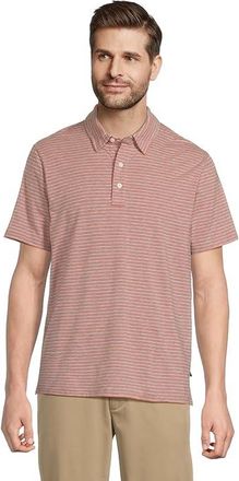 L.L.Bean Comfort Stretch Performance Pima Polo Short-sleeve Stripe Mens Clothing Mineral Red : 2XL, Cotton/Modal/Spandex