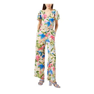 Nafnaf Bloemen jumpsuit met V-hals - Dames - Jumpsuits - Veelkleurig - L - Jumpsuits & Playsuits