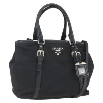 Prada Pre-owned Handbags, female, Black, Size: ONE SIZE Pre-owned Vintage Nylon Hand Bag