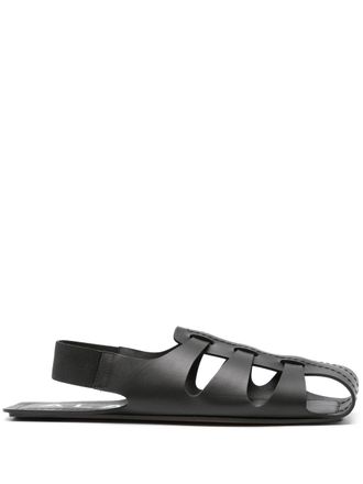 【関税&送料込】Alaia Sandals Grey ALAÏA | Patent Leather Fishnet Mesh Thong Sandals | Women