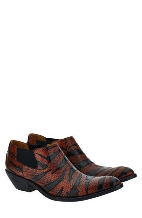 Versace Tiger Python Embossed Texan Boot in Rust at Nordstrom, Size 10Us
