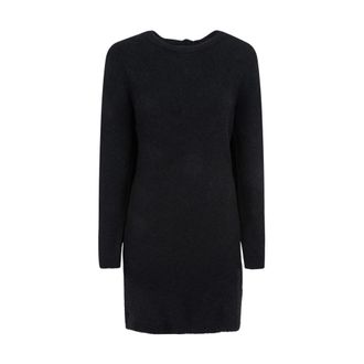 Dante6 Gebreide strikjurk met rugdetail - Dames - Jurken - Zwart - Maat: L Wol