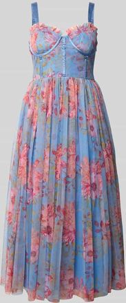 Lace & Beads Cocktailkleid aus T&uuml;ll in Bleu, Gr&ouml;&szlig;e XXS