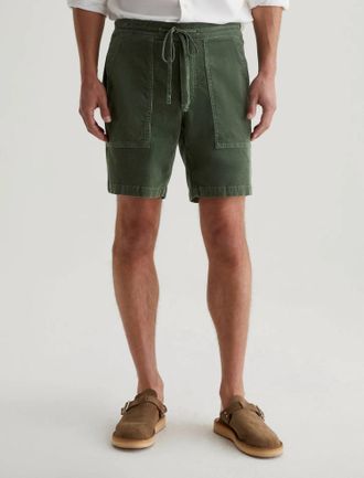 AG - Adriano Goldschmied Wells Flap Pockets Short In Sulfur Seaside Sage