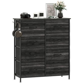 HOMCOM Fabric Chest Of Drawers - 8 Drawer Dresser For Bedroom - Rustic Brown | TJ Hughes