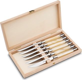 Capdeco Conty - Box of 6 Steak Knives in Pearl at Nordstrom