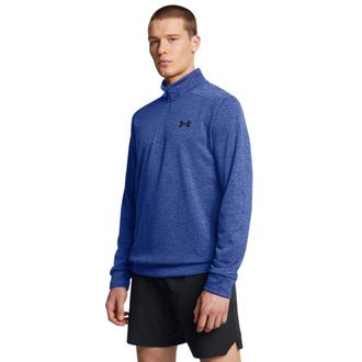 Under Armour Mens Fleece Twist Quarter Zip Hooded Sweatshirt, (432) Tech Blue / / Black, XL