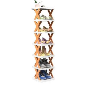 OEM Zapatero, Zapatero De Pl&aacute;stico Plegable - Naranja, 9 Niveles -crezuo