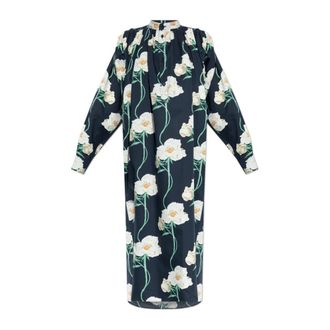 Kenzo Midi Dresses, female, Blue, Size: L Floral Motif Dress