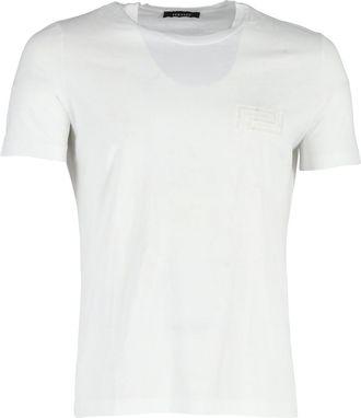 Versace Versace logo T-shirt met ronde hals in wit katoen