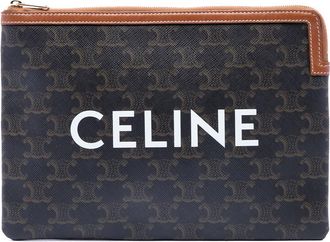 Celine Pre-owned Celine Small Triomphe Coated Canvas Clutch Unisex W5CM73X0CHXZR36G