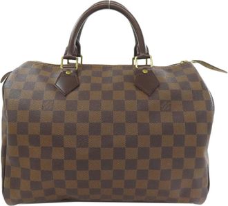 Louis Vuitton Brown Damier Canvas Ebene Damier Canvas Boston Bag (Pre-Owned)
