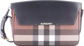 Burberry Catherine Check E-Canvas shoulder bag - Zwart