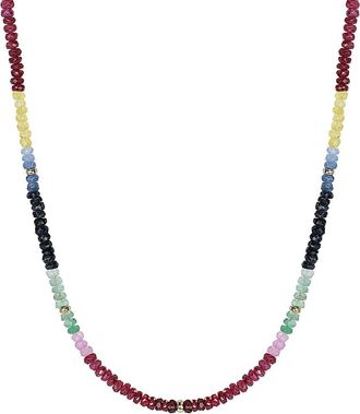 Jewelmak 14K Multi Gemstone Necklace