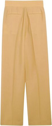 Valentino Garavani Wijde broek - Dames - Wijde Broeken - Geel - XS - Wol - Broeken