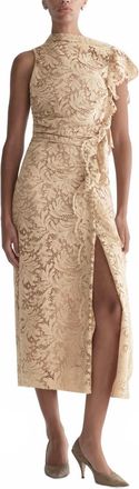 A.L.C. Astrid Lace Midi Dress In Beige