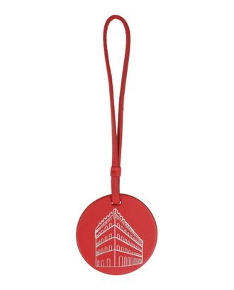 Ferragamo Embossed Palazzo Spini Feroni Leather Charm In Red