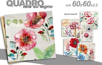 Trade Shop Trade Shop - Quadro Quadretto Decorativo 60x60x2,5cm Tela Su Legno Deluxe Decori Ass. 723643