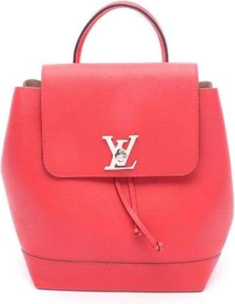 Louis Vuitton Pre-owned Backpacks, female, Red, Size: ONE SIZE Pre-owned Lockme Calfskin Backpack
