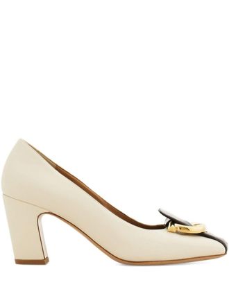 Ferragamo Womens Gancini Block Heel Pump