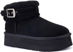 Australia Luxe Eden Genuine Shearling Platform Bootie in Black at Nordstrom Rack, Size 10