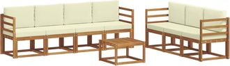 vidaXL Conjunto De Sof&aacute;s De Exterior 8 Uds. Natural Y Crema Vidaxl