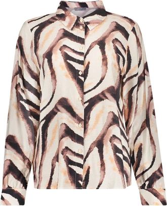 Geisha Zebra Print Blouse - Dames - Blouses & Shirts - Veelkleurig - Maat: XL Viscose