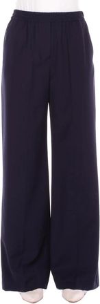 Max Mara Wide Broeken - Dames - Wijde Broeken - Blauw - 2XS - Wol - Broeken
