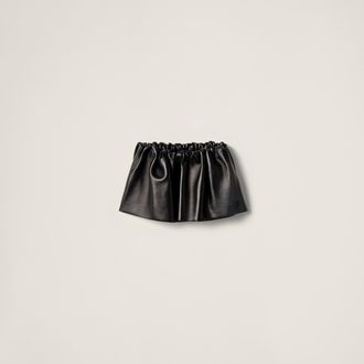 Miu Miu Plong&eacute; nappa leather miniskirt