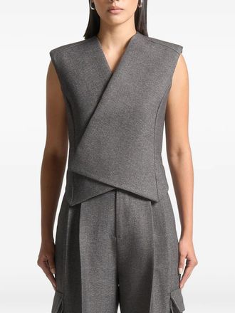Mani&egrave;re De Voir wrap tailored waistcoat - Grey