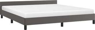 vidaXL Estructura De Cama Con Cabecero Sin Colch&oacute;n Gris 180x200 Cm Vidaxl