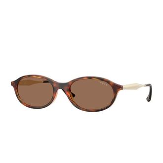 Vogue Bold Oval Sunglasses with Havana Frame