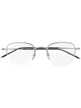 Montblanc round frame glasses - unisex - Metal (Other) - 49 - Silver