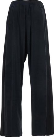 Balenciaga Mens Black Wool Pants With Elastic Waist Trousers